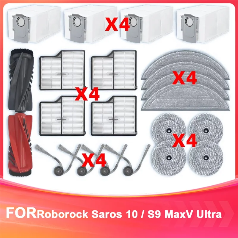 A63X-Accessories For Roborock Saros 10 / S9 Maxv Ultra Spare Parts Main Side Brush Hepa Filter Mop Cloth Dust Bag
A63X-Accessories For Roborock Saros 10 / S9 Maxv Ultra Spare Parts Main Side Brush Hepa Filter Mop Cloth Dust Bag