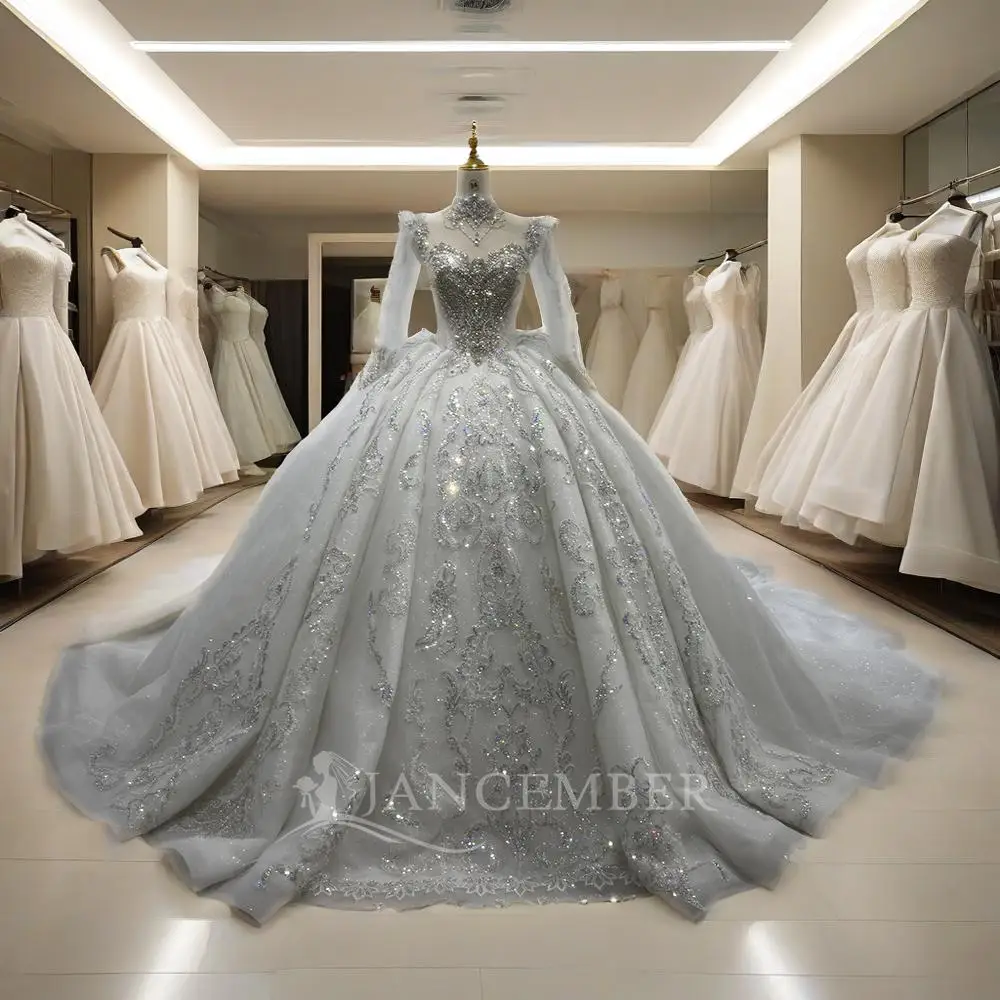 Ball Gown Wedding Dress Princess Sheer Neck Organza Bride Beading Long Sleeves Backless Lace Up Bridal Dresses свадебно
Ball Gown Wedding Dress Princess Sheer Neck Organza Bride Beading Long Sleeves Backless Lace Up Bridal Dresses свадебно