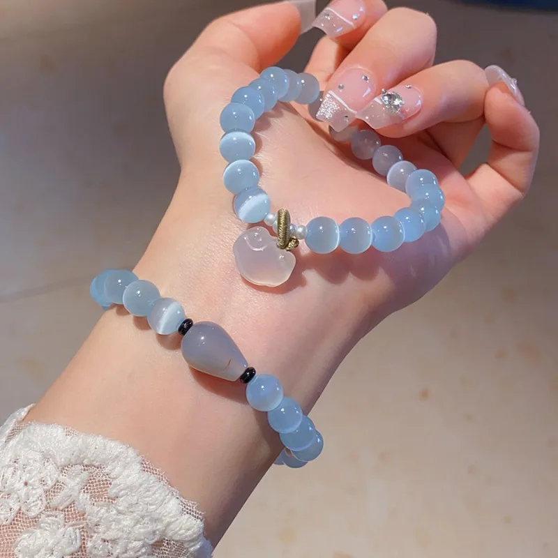Minar 2025 Popular Clear Blue Opal Natural Stone Black Agate Chalcedony Pendant Beaded Elastic Strand Bracelets for Women Gift
Minar 2025 Popular Clear Blue Opal Natural Stone Black Agate Chalcedony Pendant Beaded Elastic Strand Bracelets for Women Gift