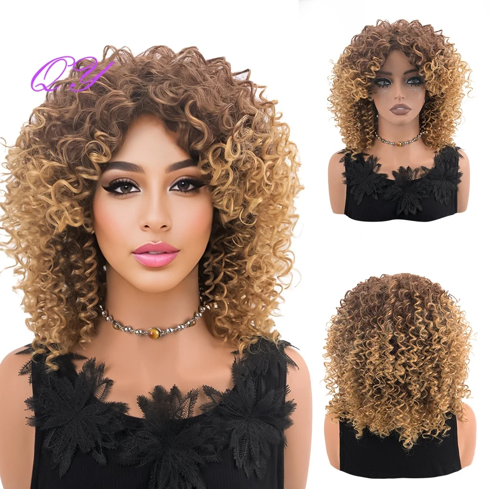 Synthetic Women Hair 14 Inches Afro Kinky Curly Wigs With Bangs 33/27 Gradient Linen Gold Women Daily Or Party Wig
Synthetic Women Hair 14 Inches Afro Kinky Curly Wigs With Bangs 33/27 Gradient Linen Gold Women Daily Or Party Wig