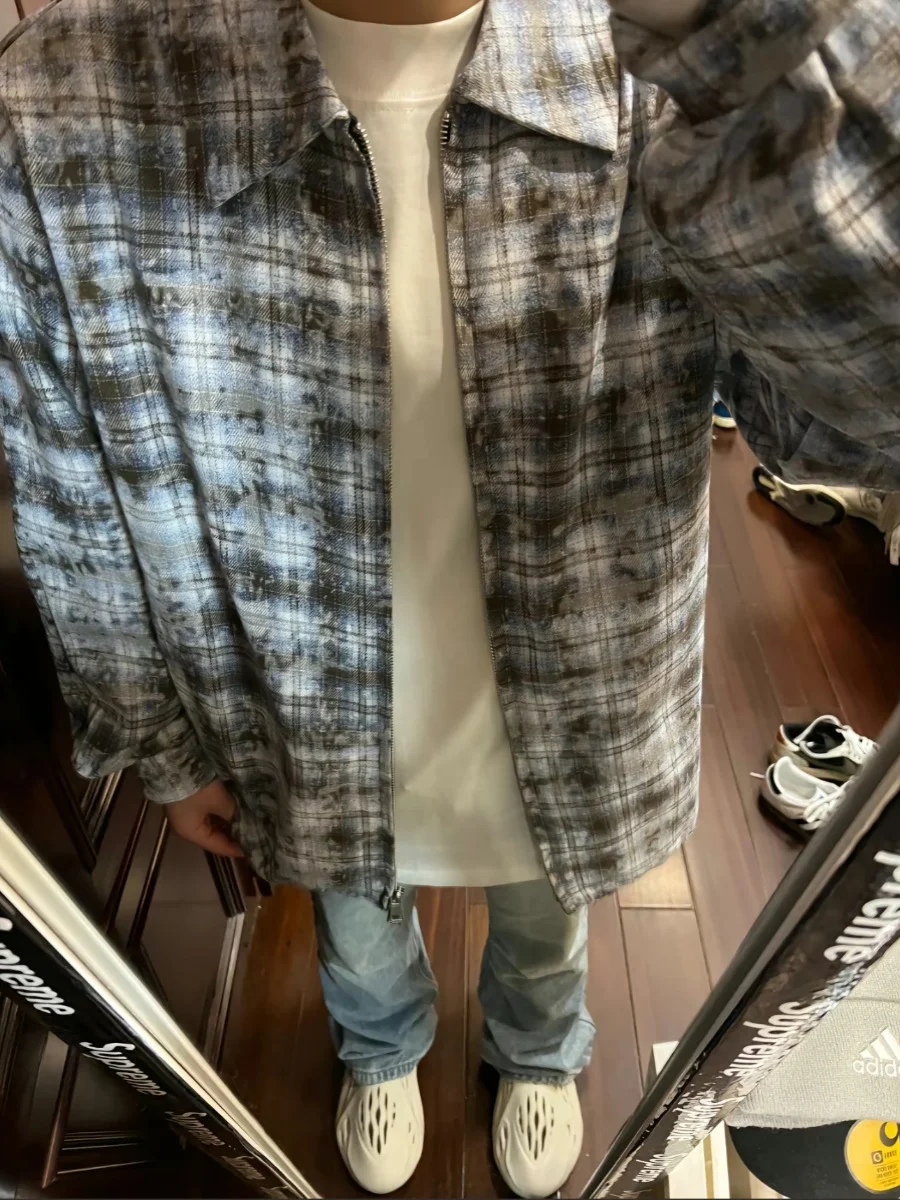 Cleanfit American Retro Plaid irt Men's Long Sve Double Zipper Loose irt Jaet Youth Trend Spring Autumn Wear
Cleanfit American Retro Plaid irt Men's Long Sve Double Zipper Loose irt Jaet Youth Trend Spring Autumn Wear
