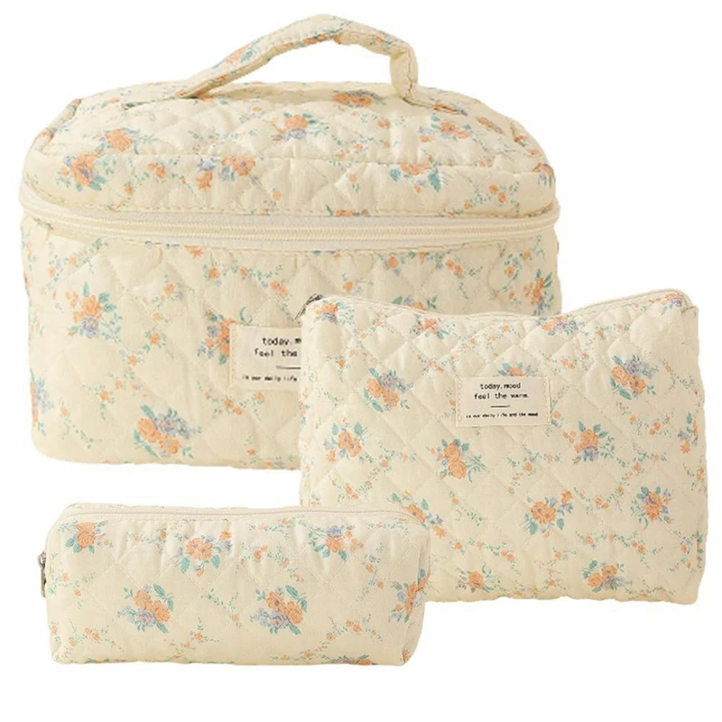 Makeup Cosmetic Bag 3 Pcs Cotton Quilted Makeup Bag Aesthetic Floral Toiletry Bag For Women B
Makeup Cosmetic Bag 3 Pcs Cotton Quilted Makeup Bag Aesthetic Floral Toiletry Bag For Women B