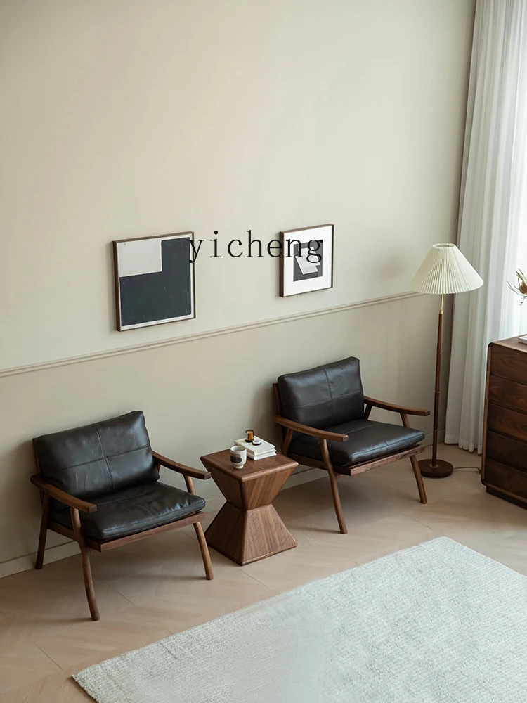 Black Walnut Genuine Leather Chair Couch Balcony Chair Solid Wood Living Room Chair
Black Walnut Genuine Leather Chair Couch Balcony Chair Solid Wood Living Room Chair