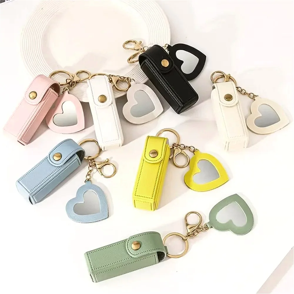 New Leather Portable Lipstick Bag Packet Heart Mirror Keychain Custom Logo Name Key Mini Versatile Keyring Mother's Day Gift
New Leather Portable Lipstick Bag Packet Heart Mirror Keychain Custom Logo Name Key Mini Versatile Keyring Mother's Day Gift