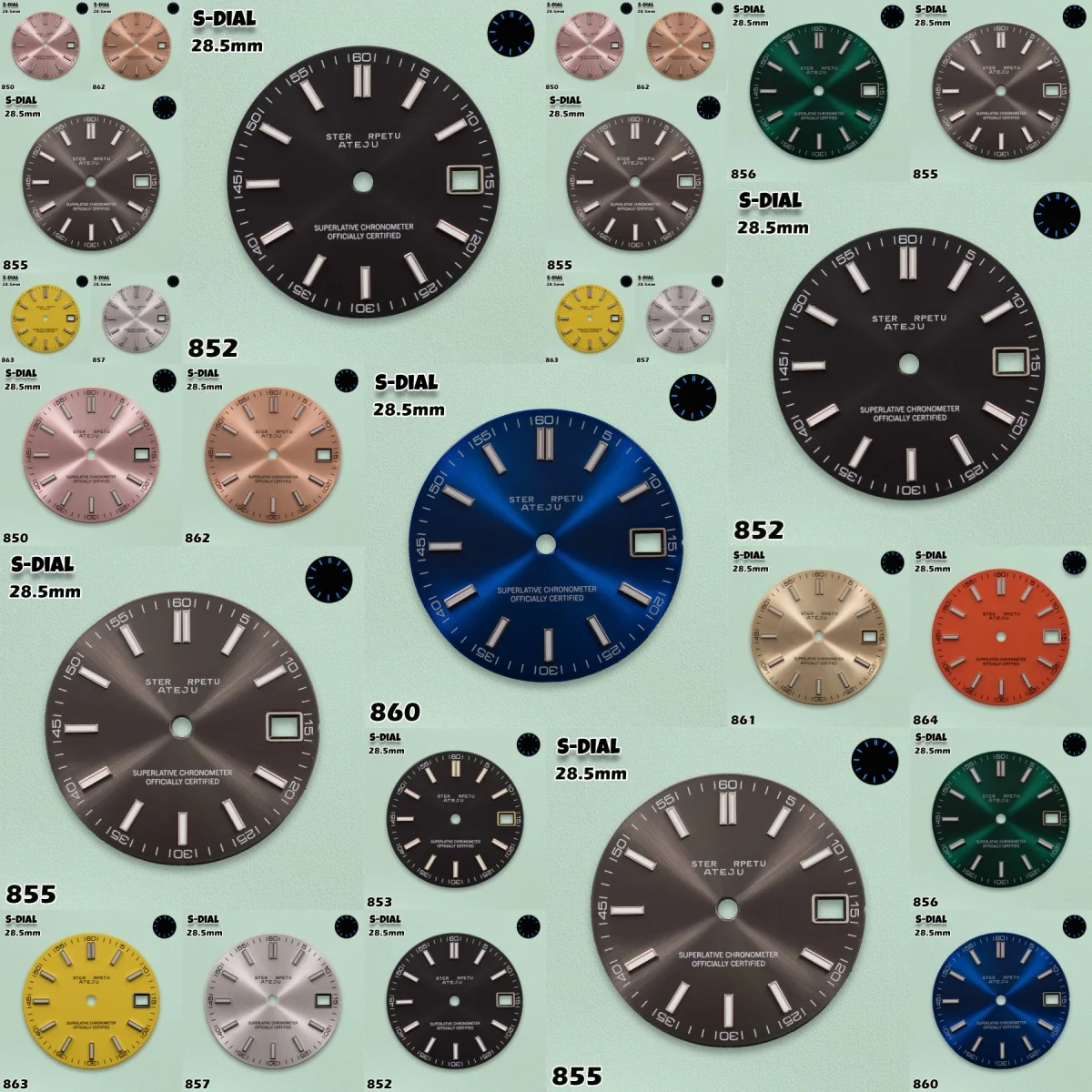 SKO 28.5mm S Logo Sunray Journal Dial for NH35/NH36 Japanese Movement - BGW Blue Luminous | Watch Modification Accessories
SKO 28.5mm S Logo Sunray Journal Dial for NH35/NH36 Japanese Movement - BGW Blue Luminous | Watch Modification Accessories