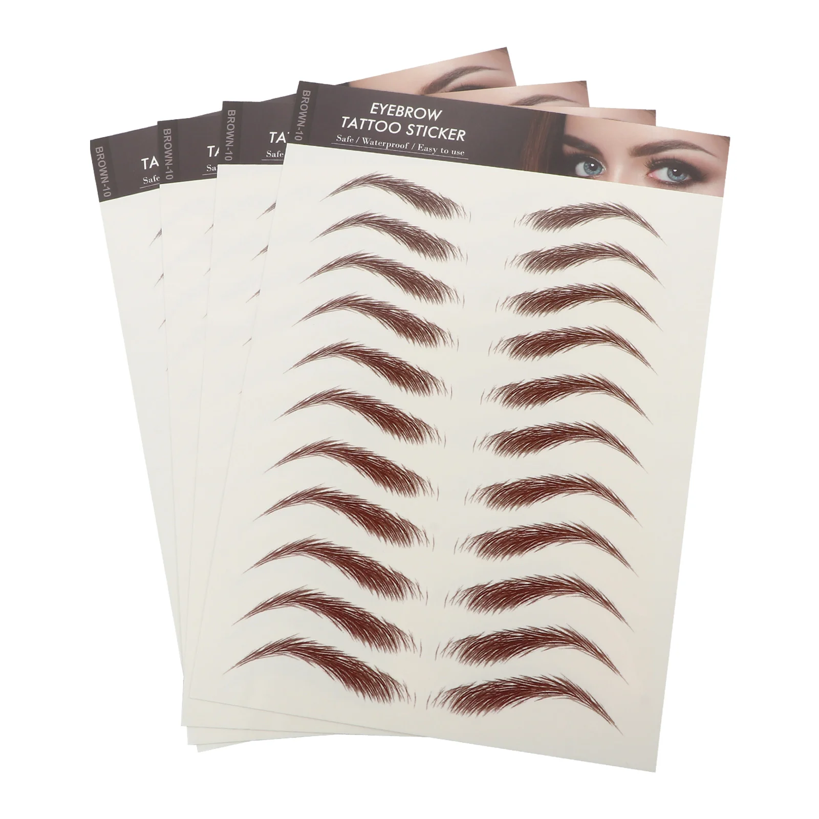 4 Sheets Waterproof Eyebrow Stickers Temporary Tattoos Imitation False Eyebrows Cosmetics Brown Detailed Realistic 6D Hair Like
4 Sheets Waterproof Eyebrow Stickers Temporary Tattoos Imitation False Eyebrows Cosmetics Brown Detailed Realistic 6D Hair Like
