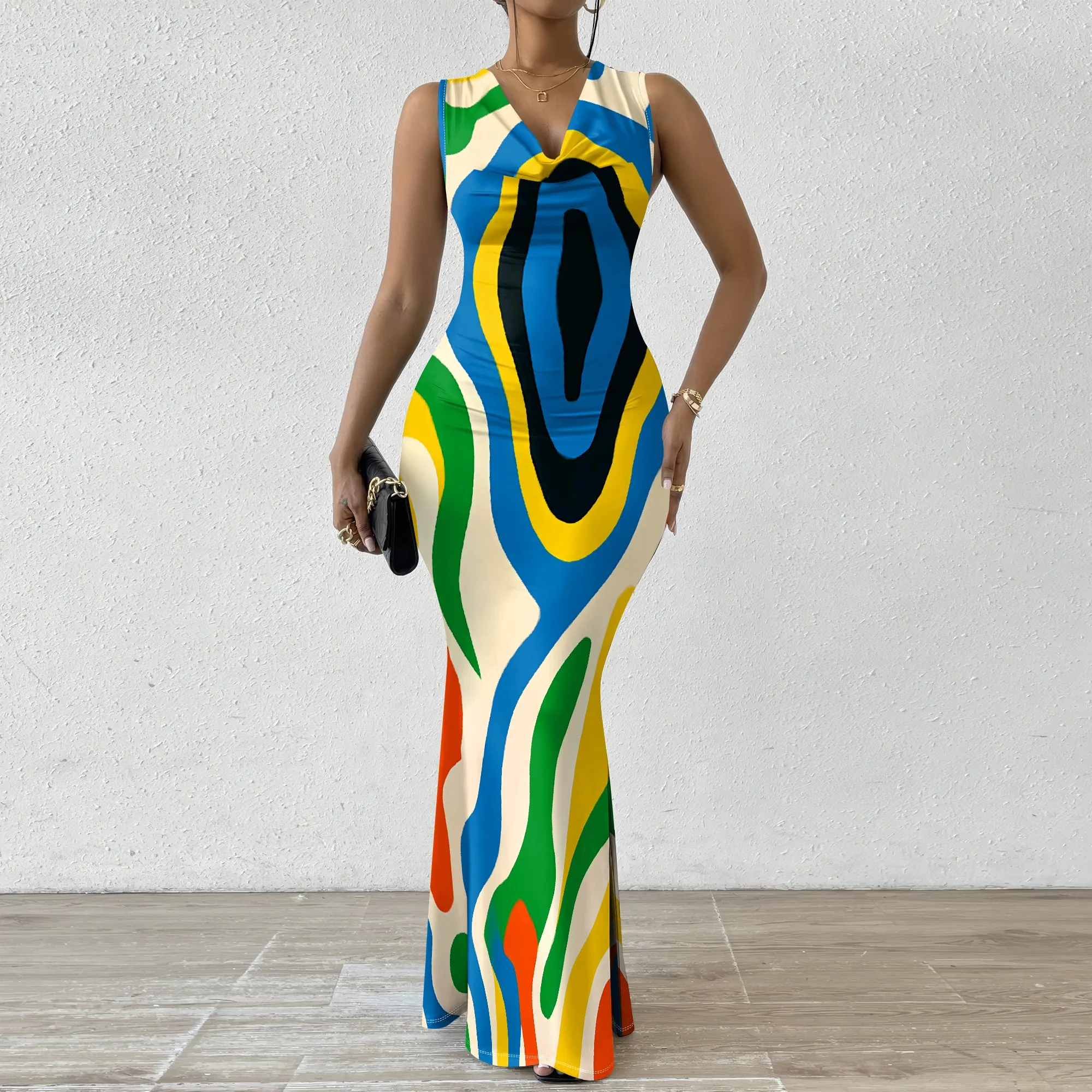 Abstract Print Women's Bodycon Maxi Dress 2025 New Arrival V-Neck Summer Party Dress XS-2XL
Abstract Print Women's Bodycon Maxi Dress 2025 New Arrival V-Neck Summer Party Dress XS-2XL