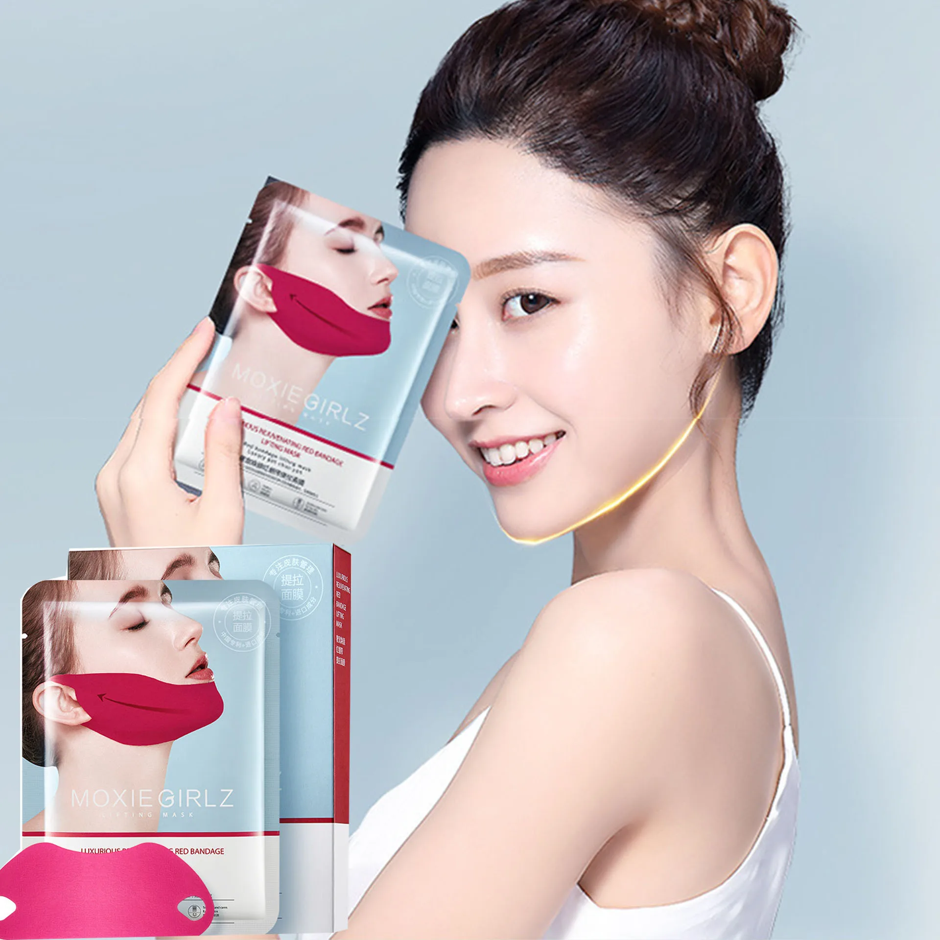 Rejuvenating Red Bandage Lifting Mask 5 pieces Firming Lifting Fading Fine Lines Small V Face Hanging Ear Mask Skin Care
Rejuvenating Red Bandage Lifting Mask 5 pieces Firming Lifting Fading Fine Lines Small V Face Hanging Ear Mask Skin Care