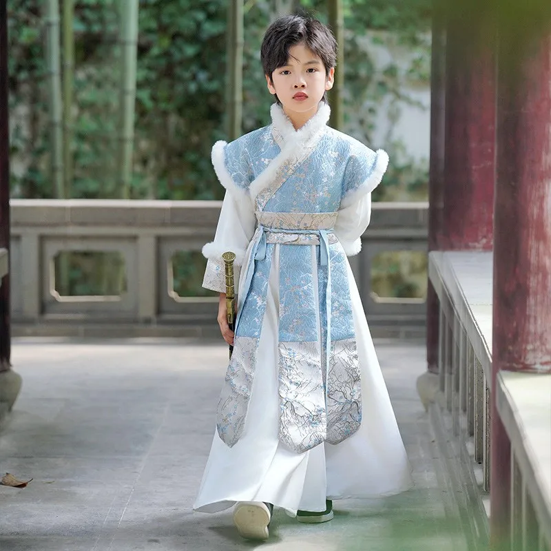 Winter Hanfu Stage Outfit Boys Chinese Robe Baby Tang Suit Children Ancient Chinese Traditional Costume Kids New Year Clothes
Winter Hanfu Stage Outfit Boys Chinese Robe Baby Tang Suit Children Ancient Chinese Traditional Costume Kids New Year Clothes
