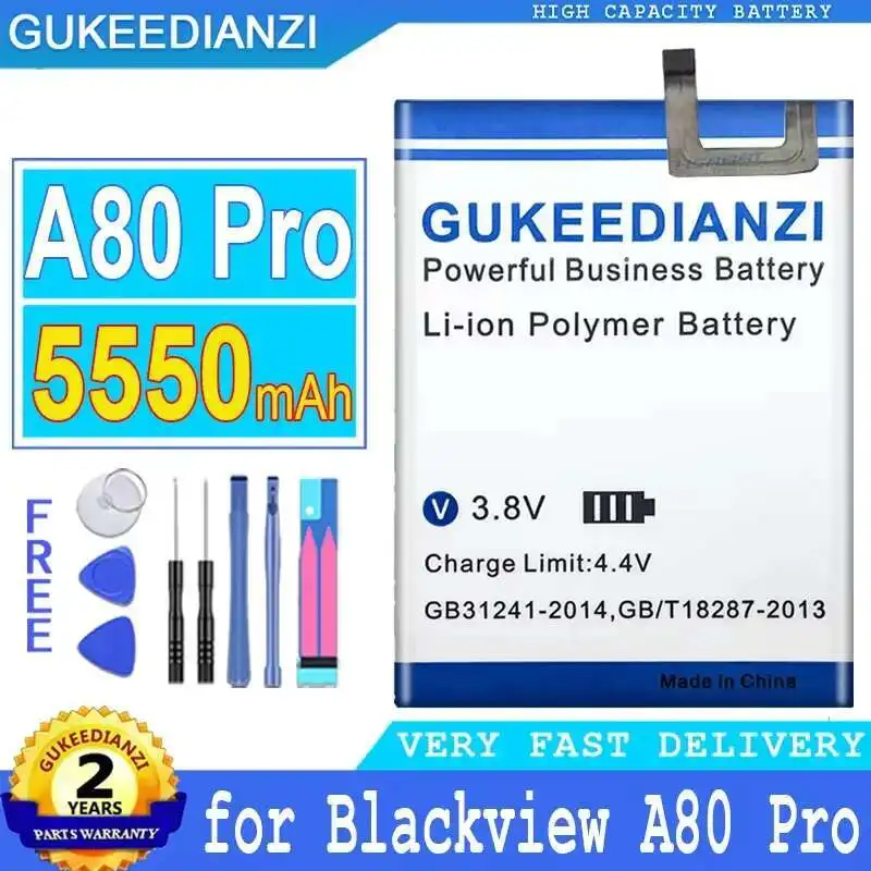 5550Mah Mobile Phone Battery Premium Replacement For Blackview A80 Pro Plus DK017
5550Mah Mobile Phone Battery Premium Replacement For Blackview A80 Pro Plus DK017