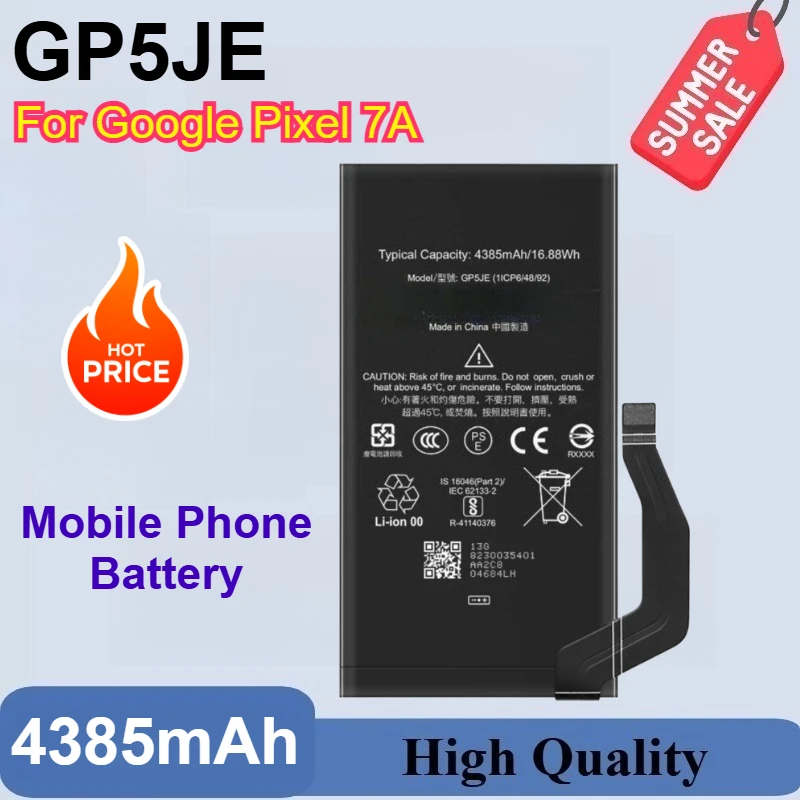 100% New 3.85V 4385mAh GP5JE Replaceable Battery For Google Pixel 7A Phone Battery Batteries Fast Shipping
100% New 3.85V 4385mAh GP5JE Replaceable Battery For Google Pixel 7A Phone Battery Batteries Fast Shipping