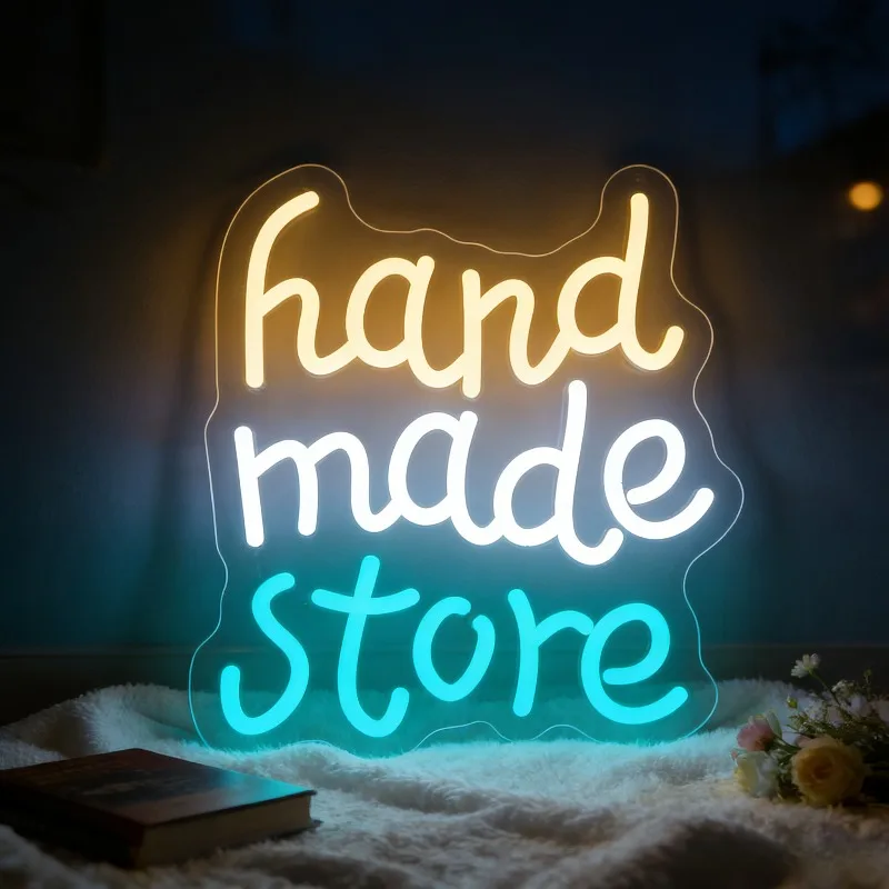 Handmade Store Neon Sign LED Night Light USB Rechargeable Aesthetic Room Decor Lamp for Cafe Small Business Craft Shop Gifts
Handmade Store Neon Sign LED Night Light USB Rechargeable Aesthetic Room Decor Lamp for Cafe Small Business Craft Shop Gifts