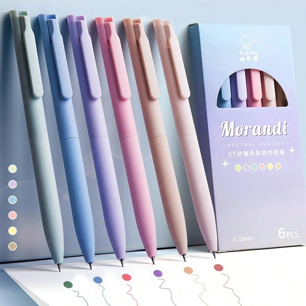 6 Pack Morandi Pastel Retractable Gel Pens, 0.5mm ST Fine Point Quick Dry Pens for Journaling & School
6 Pack Morandi Pastel Retractable Gel Pens, 0.5mm ST Fine Point Quick Dry Pens for Journaling & School