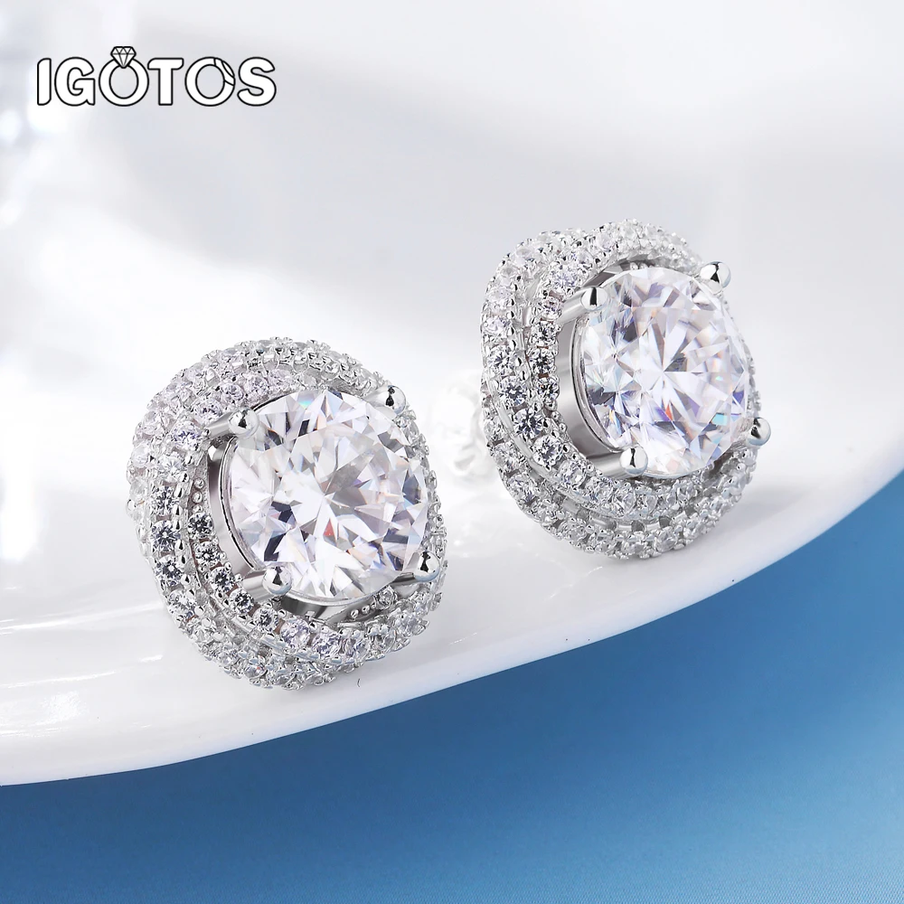 IGOTOS 6cttw Round Moissanite Stud Earrings for Women 925 Sterling Silver Diamond Ear Studs Party Wedding Fine Jewelry Gifts GRA
IGOTOS 6cttw Round Moissanite Stud Earrings for Women 925 Sterling Silver Diamond Ear Studs Party Wedding Fine Jewelry Gifts GRA