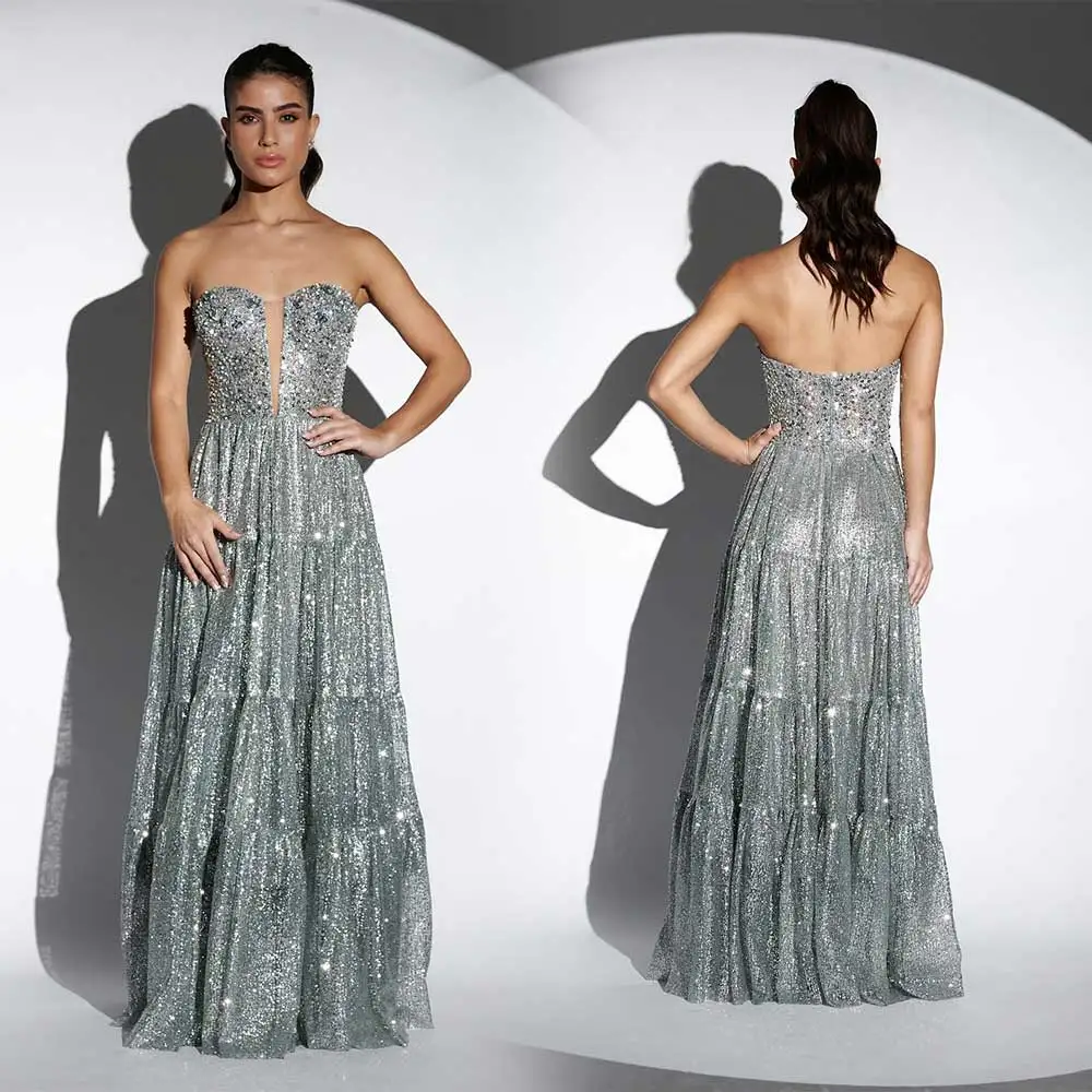 Sparkling Sequins Evening Dresses Sweetheart Neck Sleeveless Pleated Sheath Floor Length Women’s Luxury Party Gown es
Sparkling Sequins Evening Dresses Sweetheart Neck Sleeveless Pleated Sheath Floor Length Women’s Luxury Party Gown es