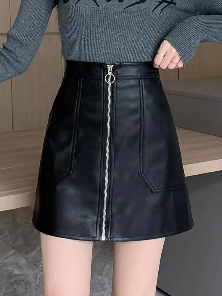 Korean Fashion Women Black Leather Elegant Sexy Club Large Size Short Skirt Spring Autumn High Waist Holiday Wrap Hip Mini Skirt
Korean Fashion Women Black Leather Elegant Sexy Club Large Size Short Skirt Spring Autumn High Waist Holiday Wrap Hip Mini Skirt