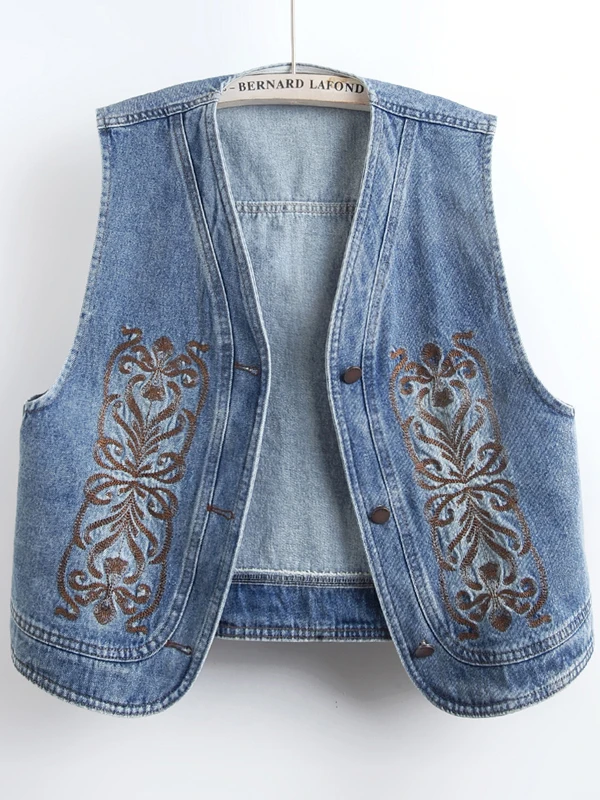 Новый китайский джинсовый жилет с вышивкой, женский весенне-осенний новый дизайн, жилет с подплечниками Sensation Svel
Новый китайский джинсовый жилет с вышивкой, женский весенне-осенний новый дизайн, жилет с подплечниками Sensation Svel