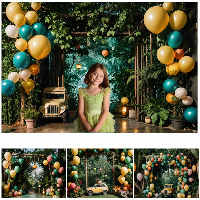 LS Photography Background Tropical Jungle Adventure Car Balloon Decor Birthday Party Cake Smash Backdrop Photo Studio
LS Photography Background Tropical Jungle Adventure Car Balloon Decor Birthday Party Cake Smash Backdrop Photo Studio