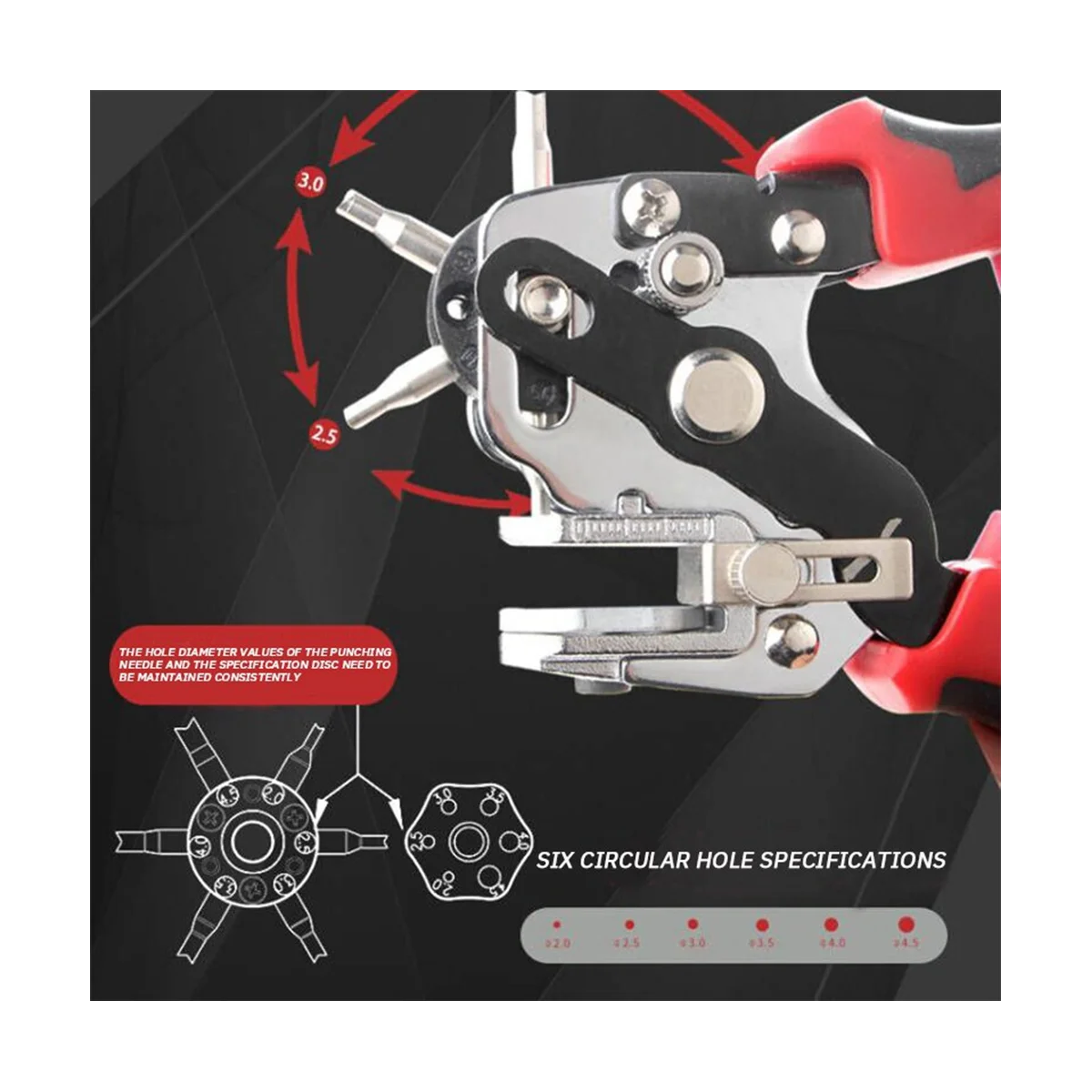Sturdy Portable Belt Puncher Belt Household Hole Puncher Hole Puncher Keel Pliers Industrial Hole-Opening Clamp
Sturdy Portable Belt Puncher Belt Household Hole Puncher Hole Puncher Keel Pliers Industrial Hole-Opening Clamp