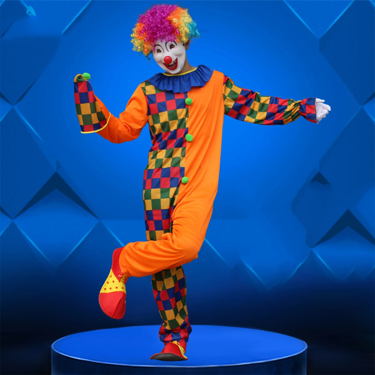 Clown Costume Adult Men Halloween Masquerade Carnival Outfits Circus Male Lightweight Comfortable Texture Washable Reusable
Clown Costume Adult Men Halloween Masquerade Carnival Outfits Circus Male Lightweight Comfortable Texture Washable Reusable