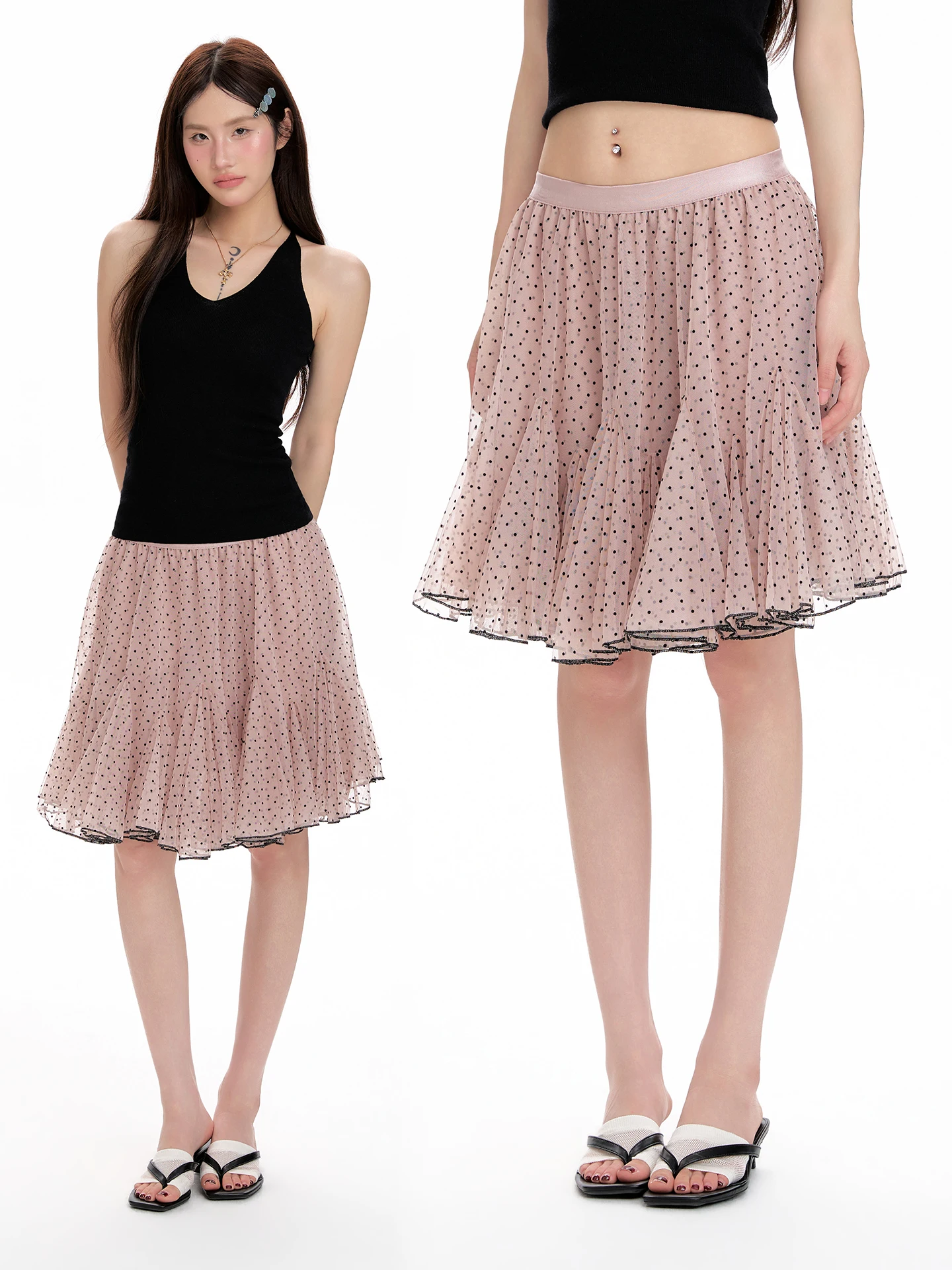 Retro Polka Dot A-Line Layered Tulle Skirt Women's Spring Summer New High Waist Slimming Short Fish Tail Mid-Length Skirt
Retro Polka Dot A-Line Layered Tulle Skirt Women's Spring Summer New High Waist Slimming Short Fish Tail Mid-Length Skirt
