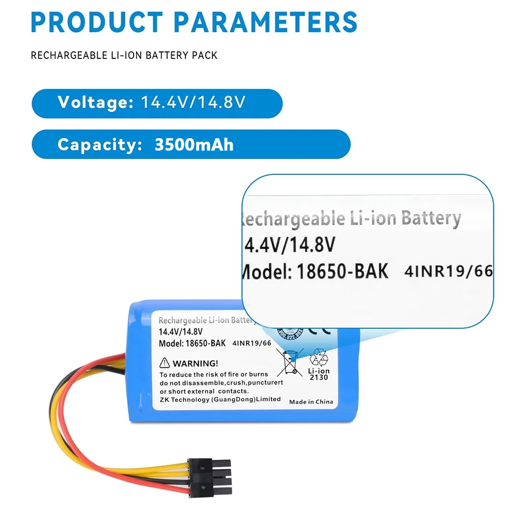 High Capacity 14.4V 6800mAh Li-ion Battery for Proscenic Cocoa 780T 790T, CECOTEC CONGA, Summer P1s P2s P3
High Capacity 14.4V 6800mAh Li-ion Battery for Proscenic Cocoa 780T 790T, CECOTEC CONGA, Summer P1s P2s P3