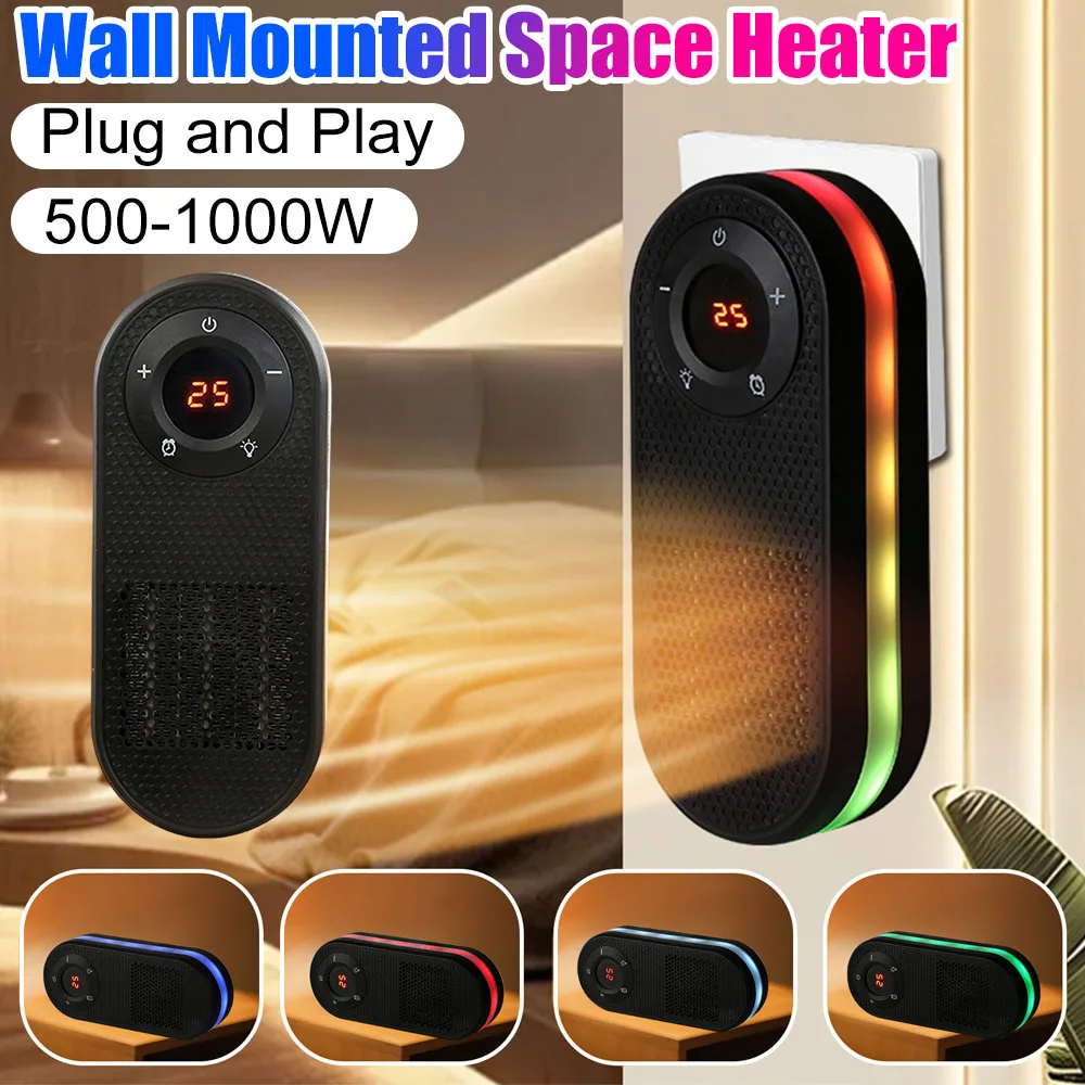 500 to 1000W Electric Heater Plug in Wall Space Heater With Timer Warmer Machine with Night Light Fast Heating For Home Office
500 to 1000W Electric Heater Plug in Wall Space Heater With Timer Warmer Machine with Night Light Fast Heating For Home Office