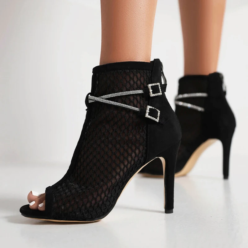 Summer Boots Sandals Women Black Mesh Stiletto Peep Toe Rhinestone Women Shoes Stiletto High Heel 9.5CM Pumps Sandalias WSH5660
Summer Boots Sandals Women Black Mesh Stiletto Peep Toe Rhinestone Women Shoes Stiletto High Heel 9.5CM Pumps Sandalias WSH5660
