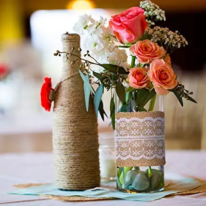 Burlap Ribbon Rolls with Lace Jute Twine for DIY Handmade Wedding Party Crafts
Burlap Ribbon Rolls with Lace Jute Twine for DIY Handmade Wedding Party Crafts