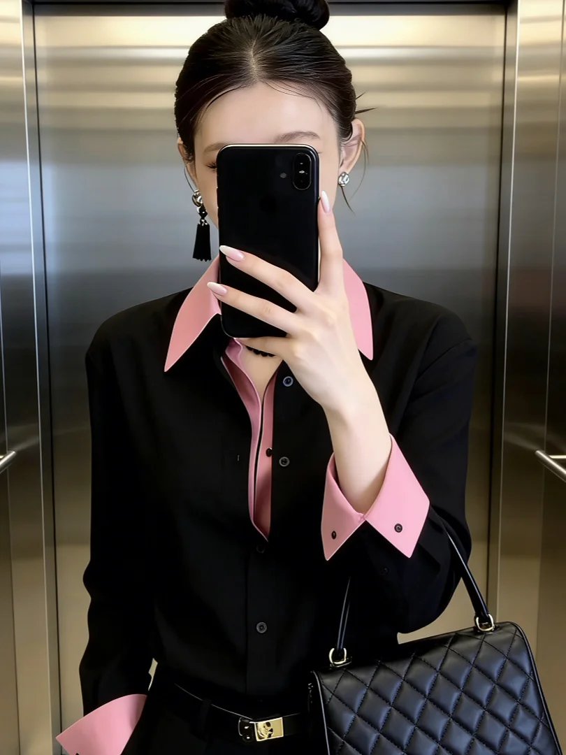 Spring 2026 Slimming Fashionable Long Sleeve Collared Women's Shirt Commute Style Color Block Fake Two-Piece Top Small Size B...
Spring 2026 Slimming Fashionable Long Sleeve Collared Women's Shirt Commute Style Color Block Fake Two-Piece Top Small Size B...