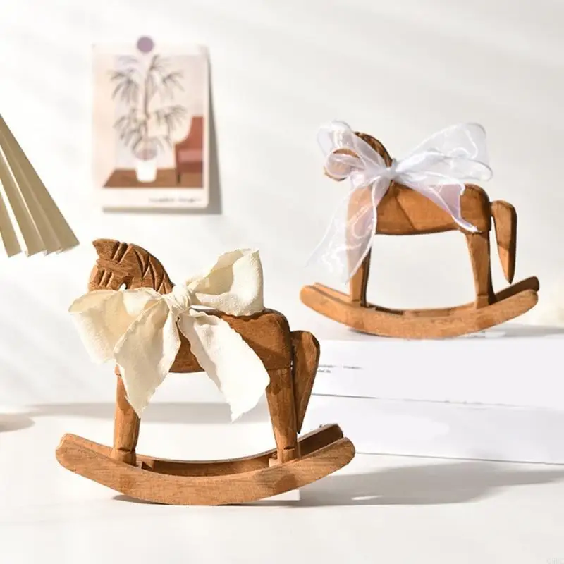 Simple Wooden Rocking Horse Ornament with White Ribbon for Stylish Home Accent Q5WC
Simple Wooden Rocking Horse Ornament with White Ribbon for Stylish Home Accent Q5WC