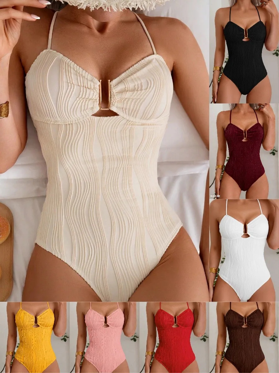 Sexy Women Lingerie Swimsuit Printed Swimwear Ruched Front Bathing Suit Cutout Neckline Swimsuit
Sexy Women Lingerie Swimsuit Printed Swimwear Ruched Front Bathing Suit Cutout Neckline Swimsuit