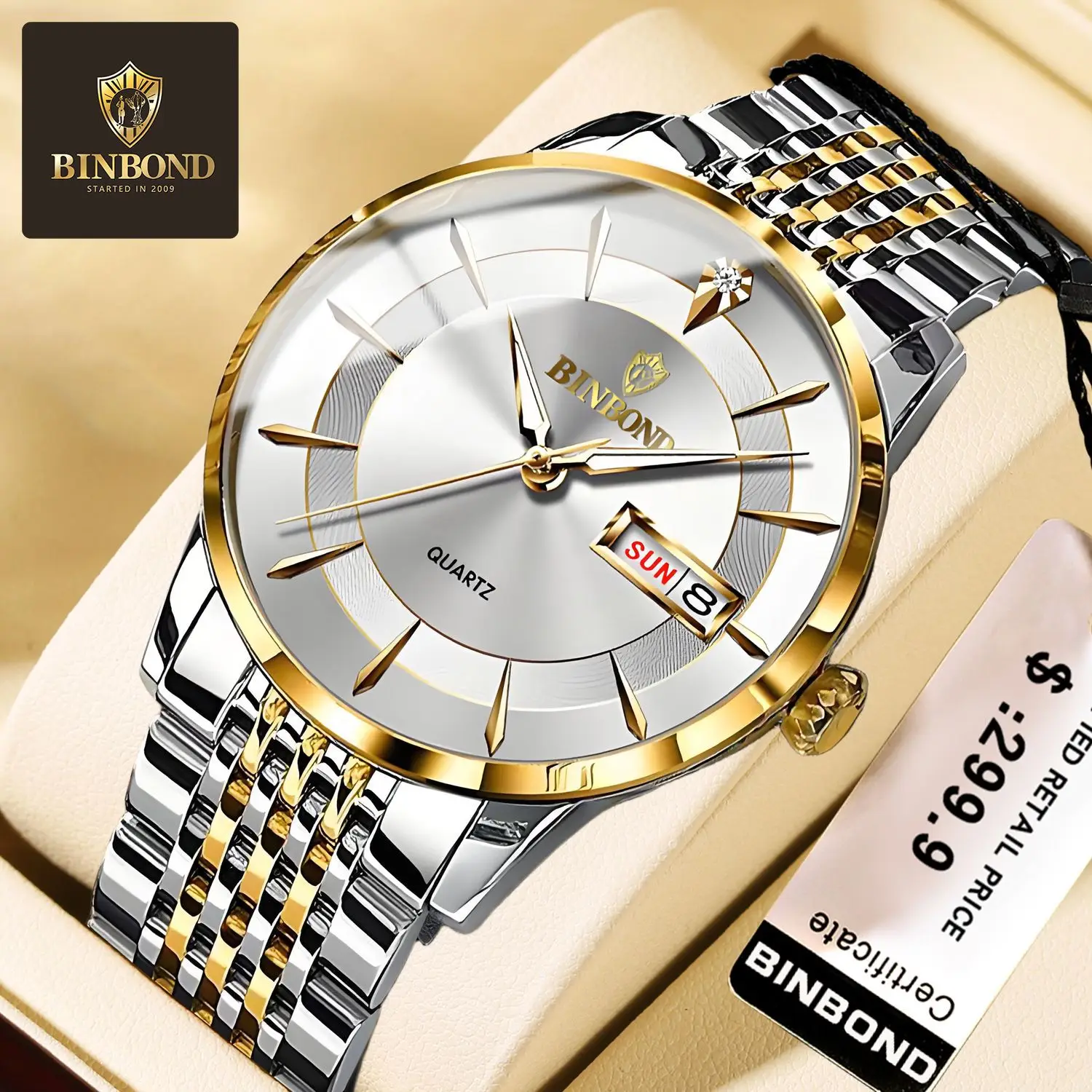 BINBOND Men's Watches Business Fashion Simple Ultrathin Original Quartz Wristwatch Date Week Waterproof Luminous Watch for Men
BINBOND Men's Watches Business Fashion Simple Ultrathin Original Quartz Wristwatch Date Week Waterproof Luminous Watch for Men