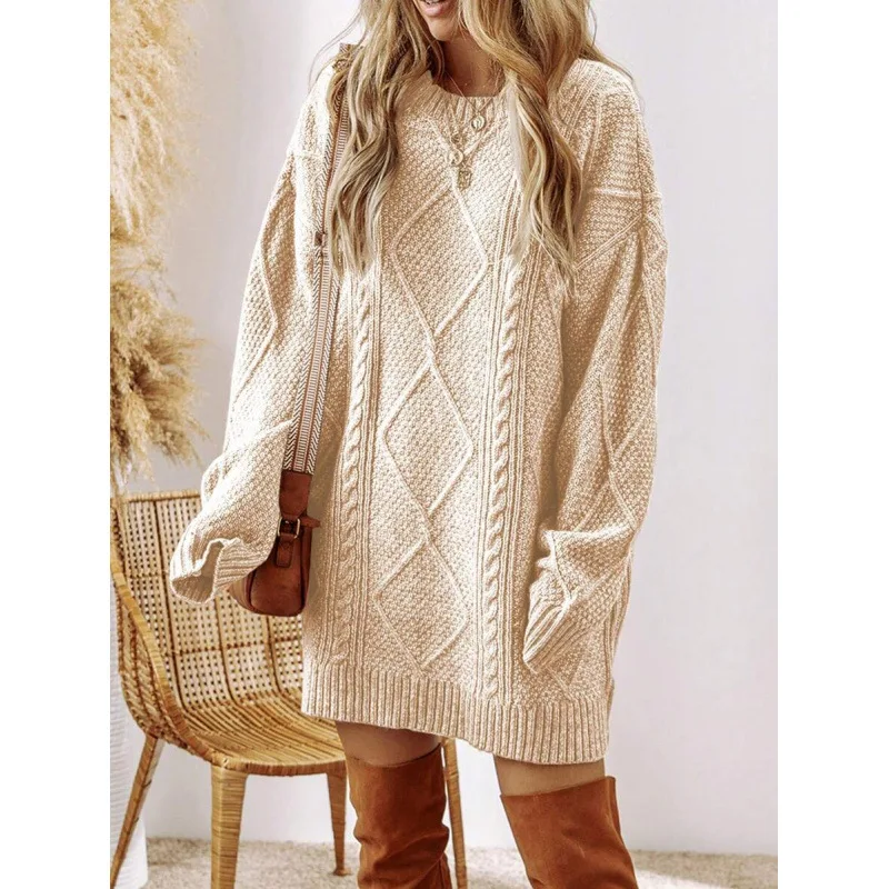 Cable Knit Sweater Dress Twisted Knitted Dress Women's Fashion Spring 2026 Cross-Border Style Casual Comfortable Fit Dress
Cable Knit Sweater Dress Twisted Knitted Dress Women's Fashion Spring 2026 Cross-Border Style Casual Comfortable Fit Dress