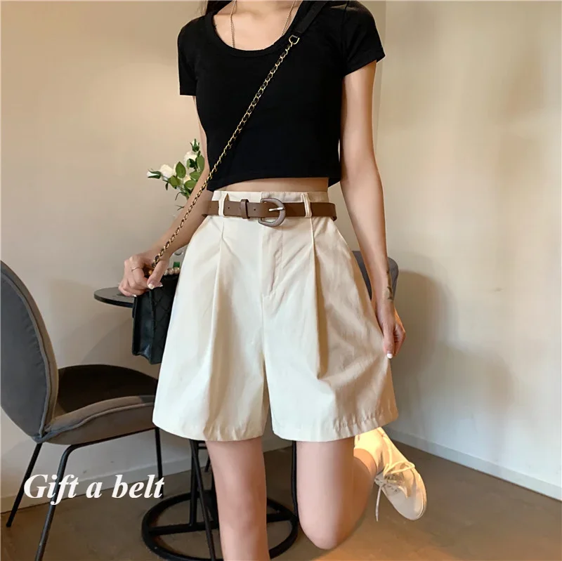 Summer Wide-leg Shorts for Women 2024 High Waist Casual Short with Belt Girl's Solid Khaki Apricot Korean Woen's Short Pants
Summer Wide-leg Shorts for Women 2024 High Waist Casual Short with Belt Girl's Solid Khaki Apricot Korean Woen's Short Pants
