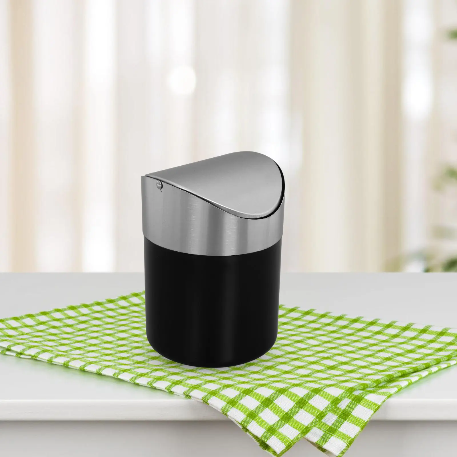 Mini Flip Top Trash Can Stainless Steel Small Desktop Garbage Can for Office Bedroom Bathroom Countertop Car Desk Tiny Waste
Mini Flip Top Trash Can Stainless Steel Small Desktop Garbage Can for Office Bedroom Bathroom Countertop Car Desk Tiny Waste