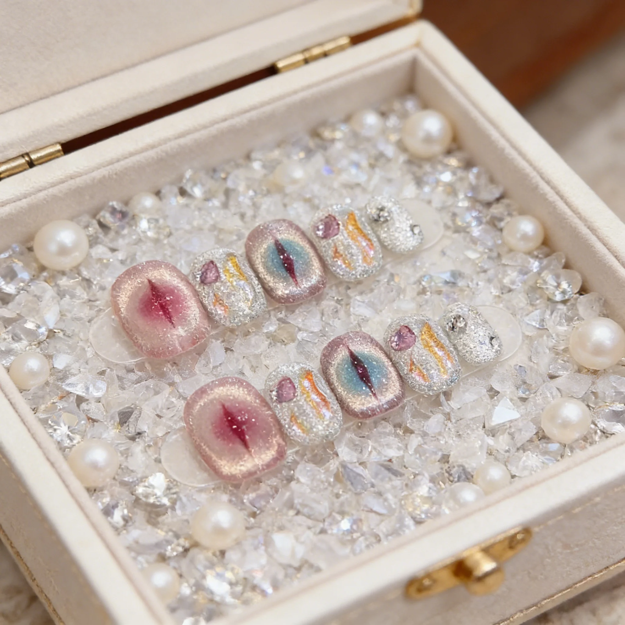 10pcs Fairy Eyes Handmade Nails Pink & Cute Heart Press on Nail Short Oval Full Coverage Nail Tips for Women&Girl False Nail
10pcs Fairy Eyes Handmade Nails Pink & Cute Heart Press on Nail Short Oval Full Coverage Nail Tips for Women&Girl False Nail