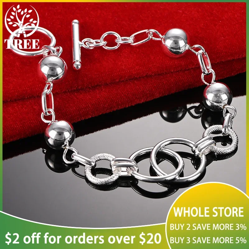ALITREE 925 Sterling Silver Circular Bead Chain Bracelets For Woman Christmas Party Engagement Wedding Fashion Jewelry
ALITREE 925 Sterling Silver Circular Bead Chain Bracelets For Woman Christmas Party Engagement Wedding Fashion Jewelry