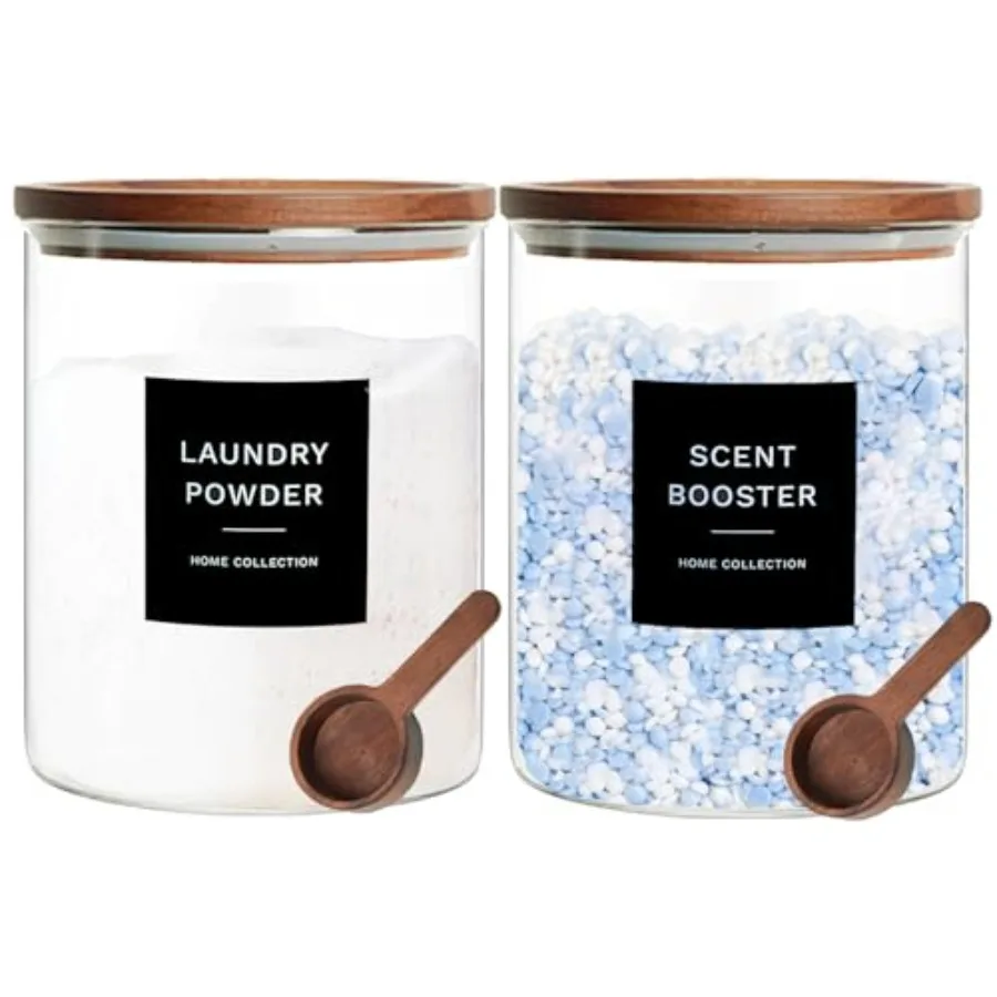 Glass Laundry Storage Containers with Acacia Lids and Scoops 2 Pack Laundry Room Organization Jars with Labels Powder Detergent
Glass Laundry Storage Containers with Acacia Lids and Scoops 2 Pack Laundry Room Organization Jars with Labels Powder Detergent