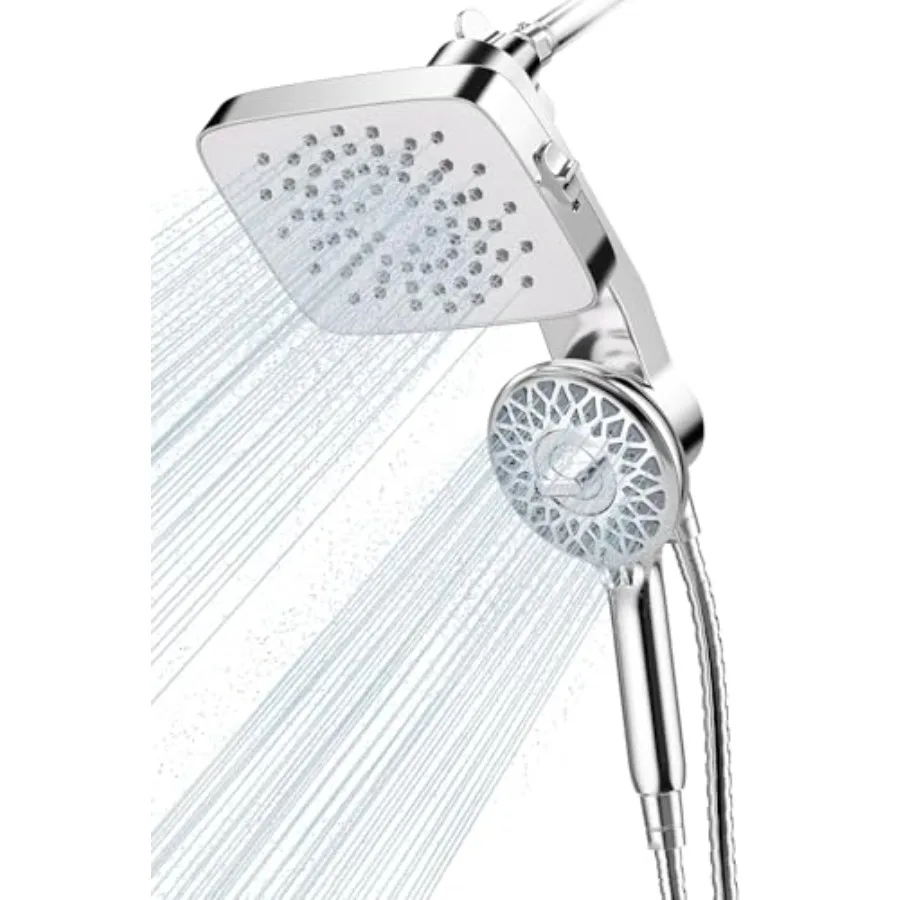 Dual Shower Head with Magnetic Handheld High Pressure Rain Shower Combo 2-in-1 Fixed and Detachable Multiple Spray Modes Built-
Dual Shower Head with Magnetic Handheld High Pressure Rain Shower Combo 2-in-1 Fixed and Detachable Multiple Spray Modes Built-