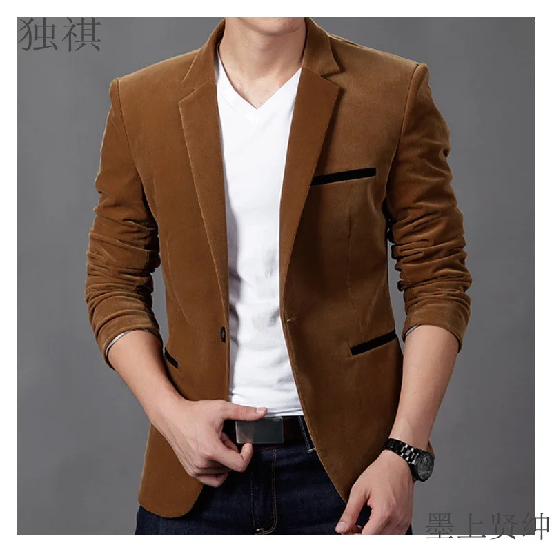 2026 New Men Korean Fashion Slim Solid Color Corduroy Blazer One Button Business Casual Youth Single Suit Jacket Autumn Winter
2026 New Men Korean Fashion Slim Solid Color Corduroy Blazer One Button Business Casual Youth Single Suit Jacket Autumn Winter