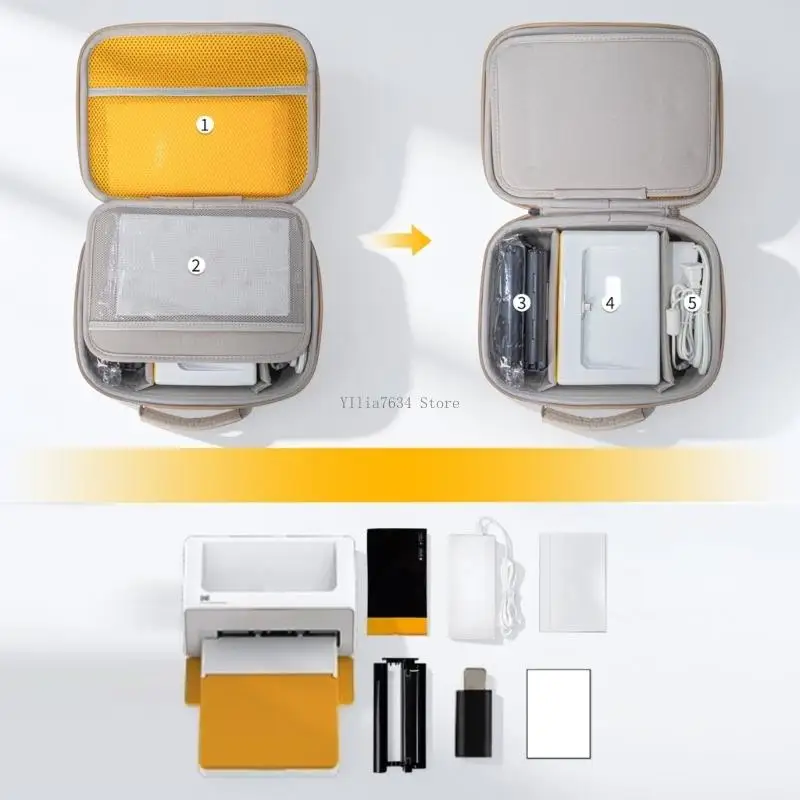 Portable EVA Hard Storage Case For Dock Photo Printer Includes Access