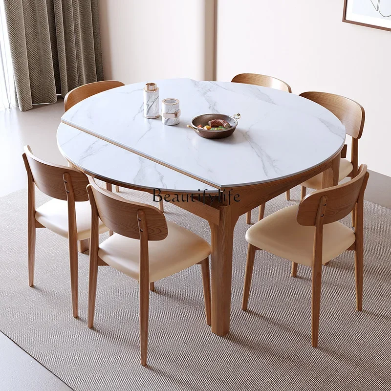 Переменный круглый стол из массива дерева, выдвижной обеденный стол, многофункциональный стол из каменной плиты двойного назначения
Переменный круглый стол из массива дерева, выдвижной обеденный стол, многофункциональный стол из каменной плиты двойного назначения