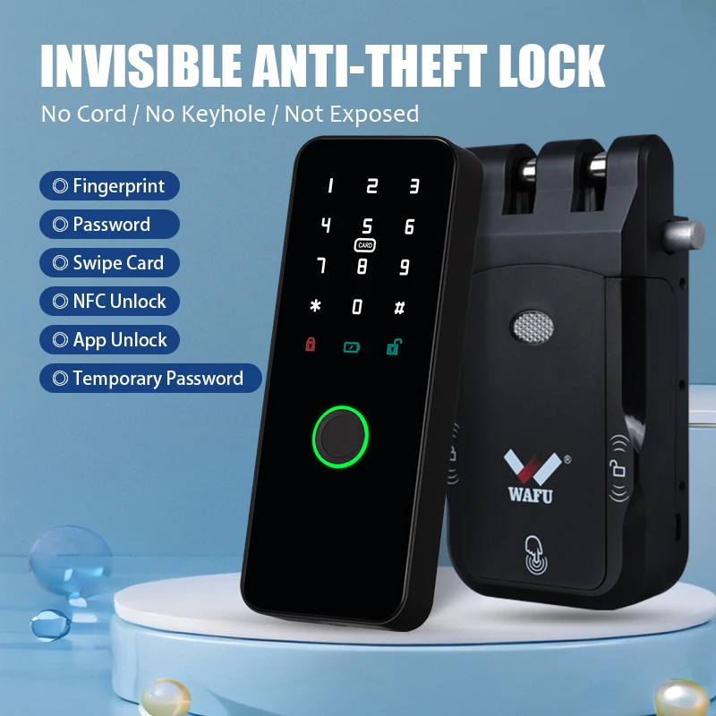 WAFU Wireless Smart Remote Inivisble Door Lock Fechadura Inteligente Keyless Entry Home Door Lock for Office
WAFU Wireless Smart Remote Inivisble Door Lock Fechadura Inteligente Keyless Entry Home Door Lock for Office