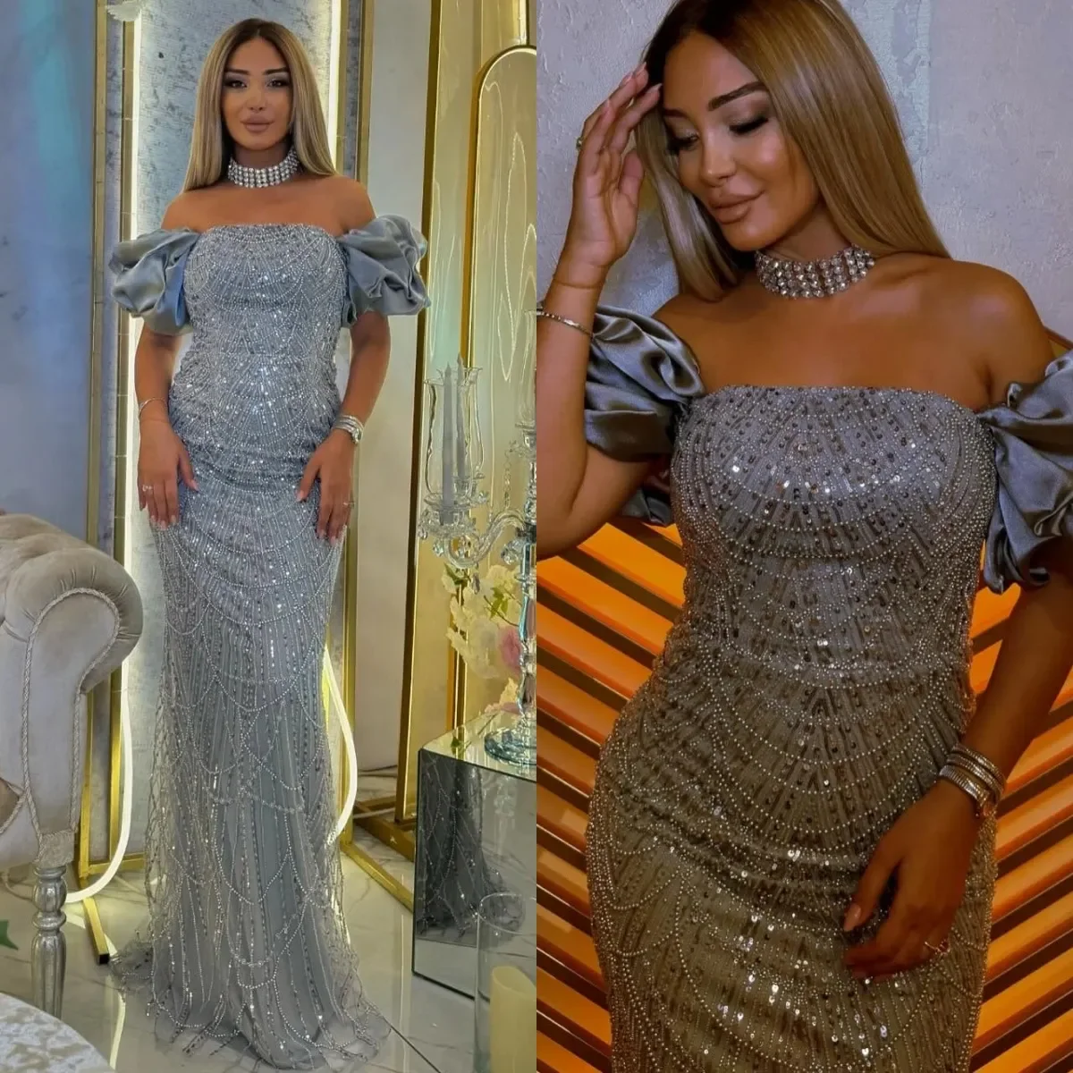 Customized 2026 Luxurious Mermaid Lace Sequin Women's Evening Dress Strapless Backless Sexy Party Reception Beauty Pageant Dress
Customized 2026 Luxurious Mermaid Lace Sequin Women's Evening Dress Strapless Backless Sexy Party Reception Beauty Pageant Dress