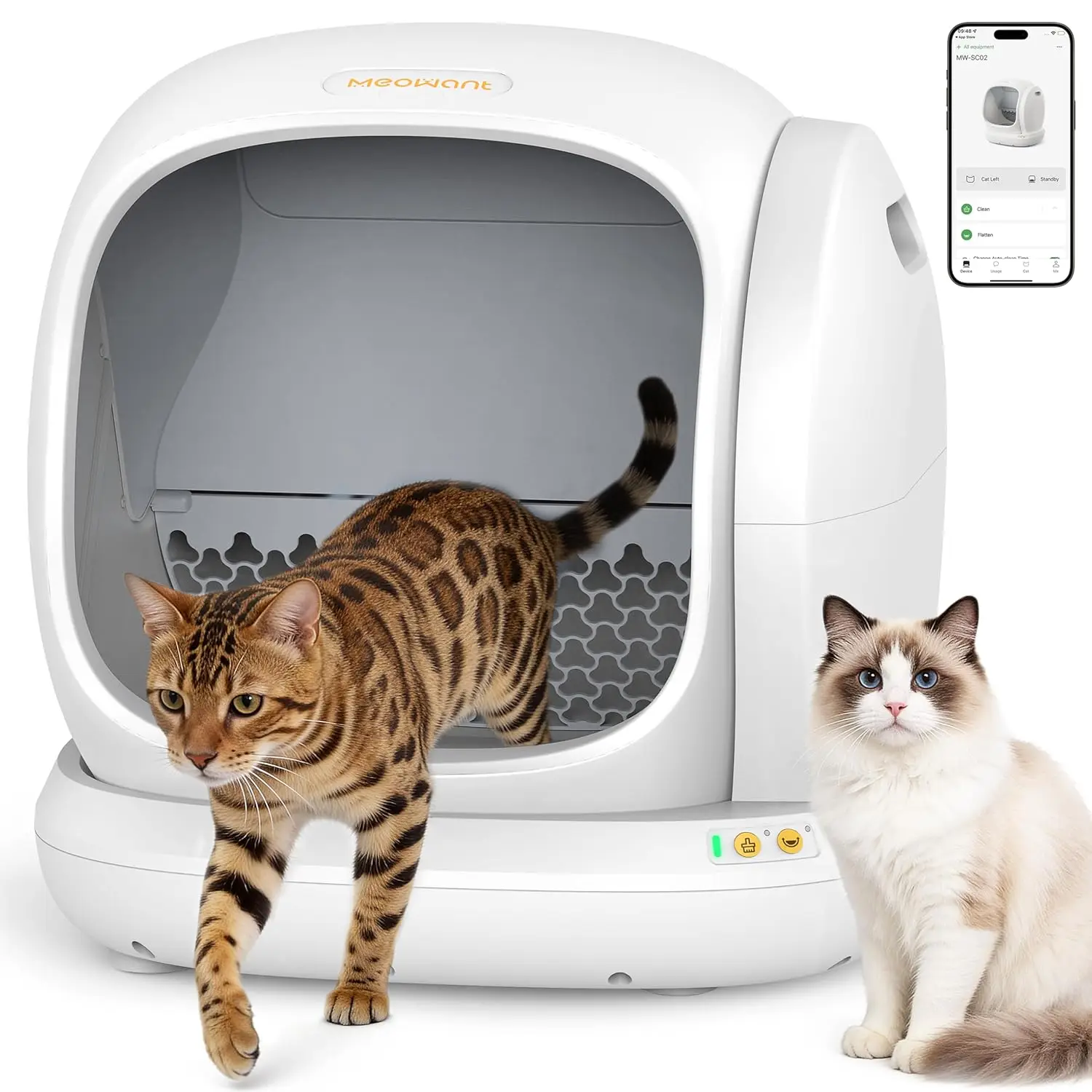 Self Cleaning Cat Litter Box - Open-Top Automatic Litter Box with APP, 0 Risk of Stuck Cats, Safer Automatic Litter, Customized
Self Cleaning Cat Litter Box - Open-Top Automatic Litter Box with APP, 0 Risk of Stuck Cats, Safer Automatic Litter, Customized