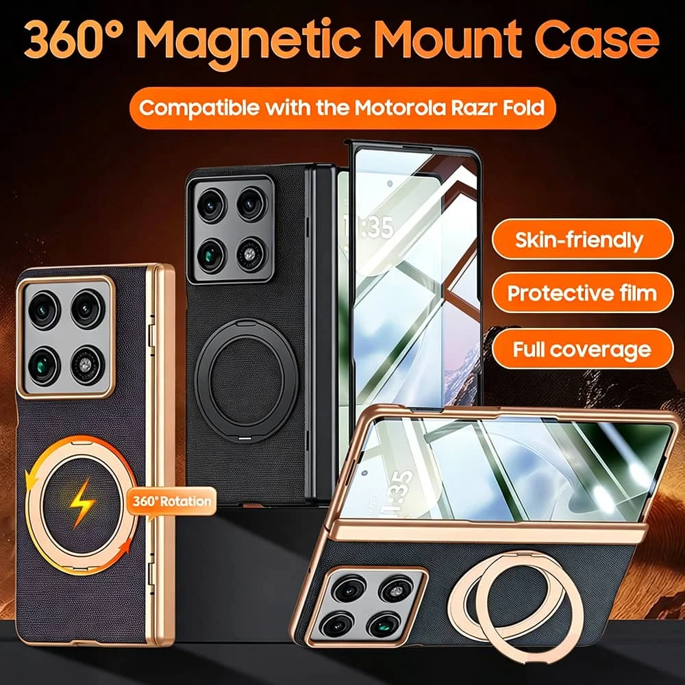 WEFOR for Motorola Razr Fold Case, Rugged Shockproof Cover with Hinge Protection, Magnetic Ring Stand, Built-in Screen Protector
WEFOR for Motorola Razr Fold Case, Rugged Shockproof Cover with Hinge Protection, Magnetic Ring Stand, Built-in Screen Protector