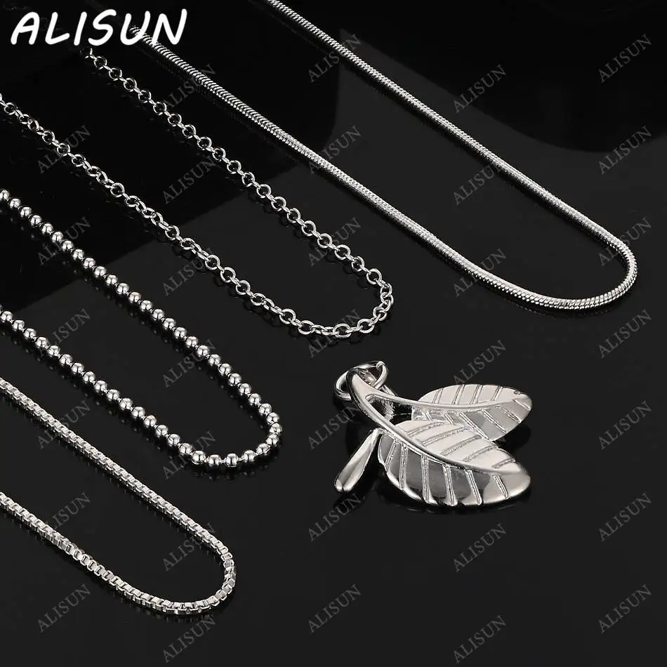 ALISUN 40-75cm 925 Sterling Silver Leaf Pendant Necklace For Women Men Creativity Gifts Street All-match Party And Daily Wear
ALISUN 40-75cm 925 Sterling Silver Leaf Pendant Necklace For Women Men Creativity Gifts Street All-match Party And Daily Wear