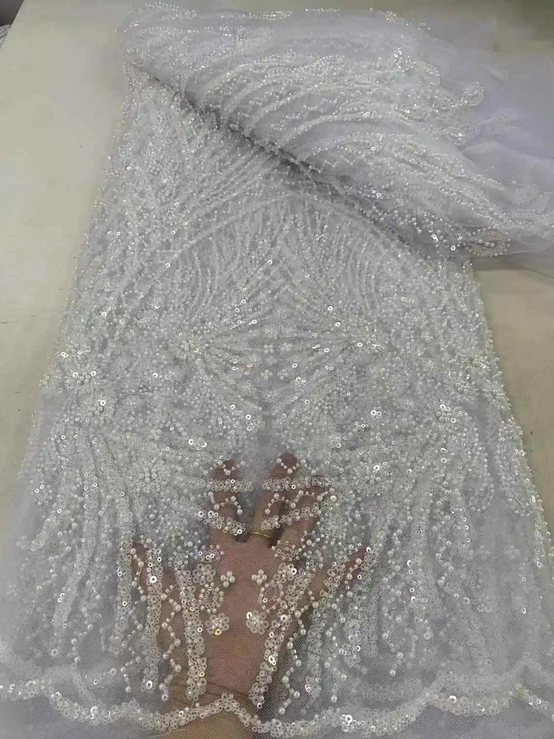 White African Lace Fabric, French Beaded Lace Fabric, Nigerian Sequins, Embroidery Net, Bridal Party Dresses, 2024
White African Lace Fabric, French Beaded Lace Fabric, Nigerian Sequins, Embroidery Net, Bridal Party Dresses, 2024