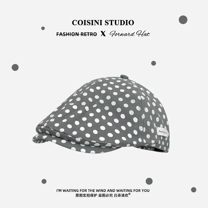 Korean Literary Polka Dot Forward Hat for Women's Summer Outdoor Fashion and Versatile Sunscreen Short-brimmed Painter's Caps
Korean Literary Polka Dot Forward Hat for Women's Summer Outdoor Fashion and Versatile Sunscreen Short-brimmed Painter's Caps